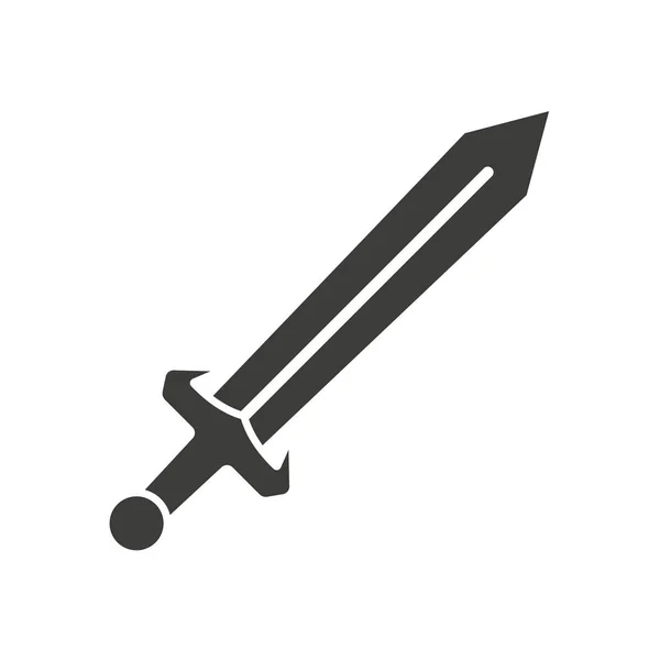 Ilustración vectorial del icono de la espada. Diseño plano. Aislado . — Vector de stock
