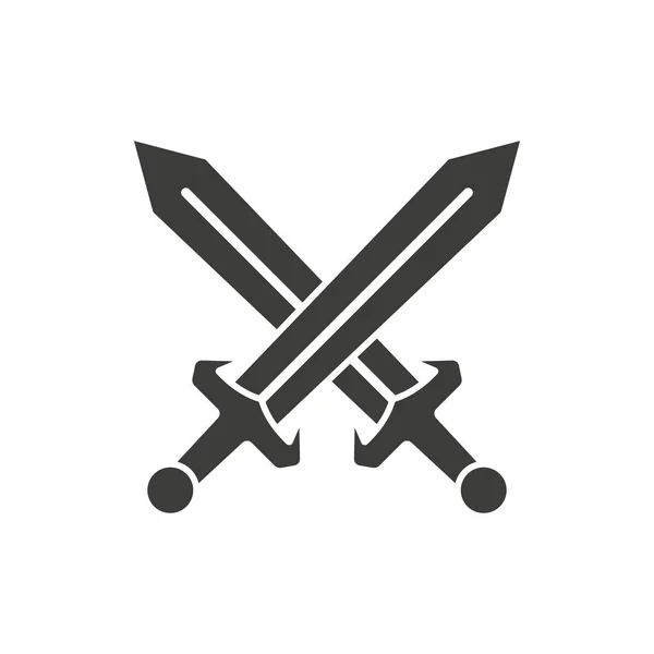 Ilustración vectorial del icono de espadas cruzadas sobre fondo blanco. Aislado . — Vector de stock