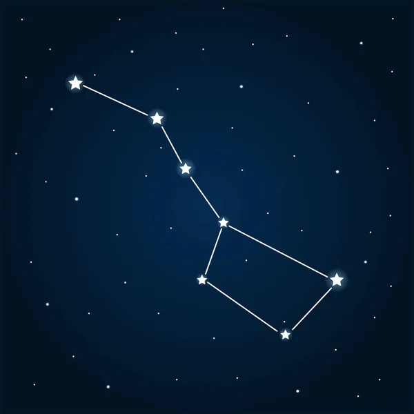 Strar sky with big dipper. Vector illustration. Space. — Stock Vector