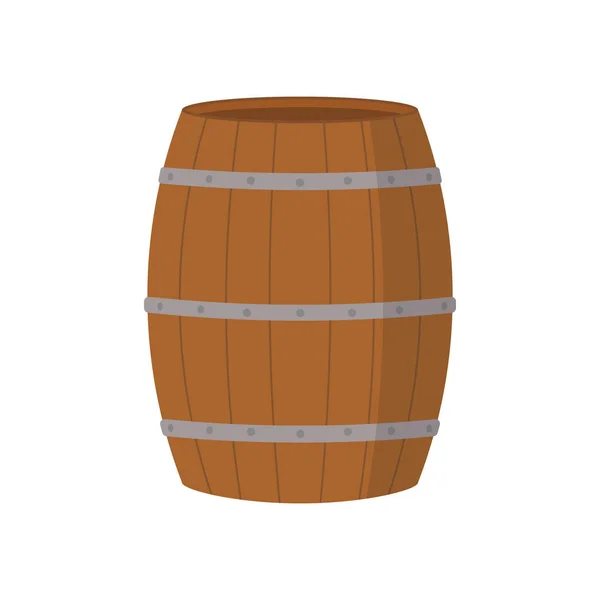 Ilustración vectorial del barril de madera sobre fondo blanco. Aislado . — Vector de stock