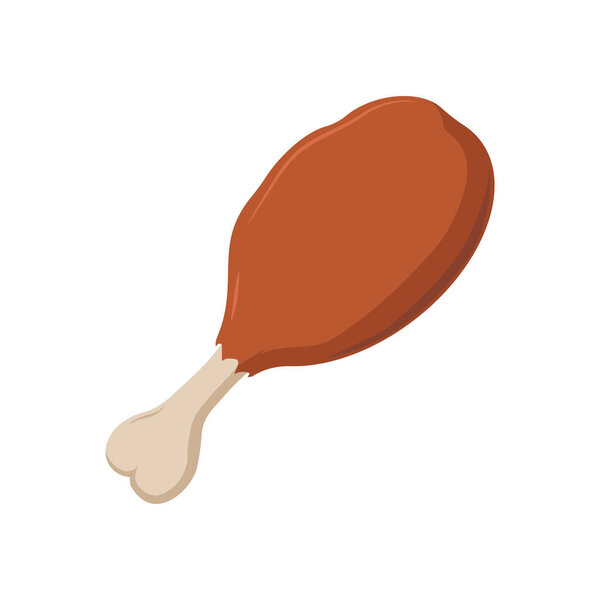 chicken thighs icon, vector fried chicken icon, isolated chicken legs.