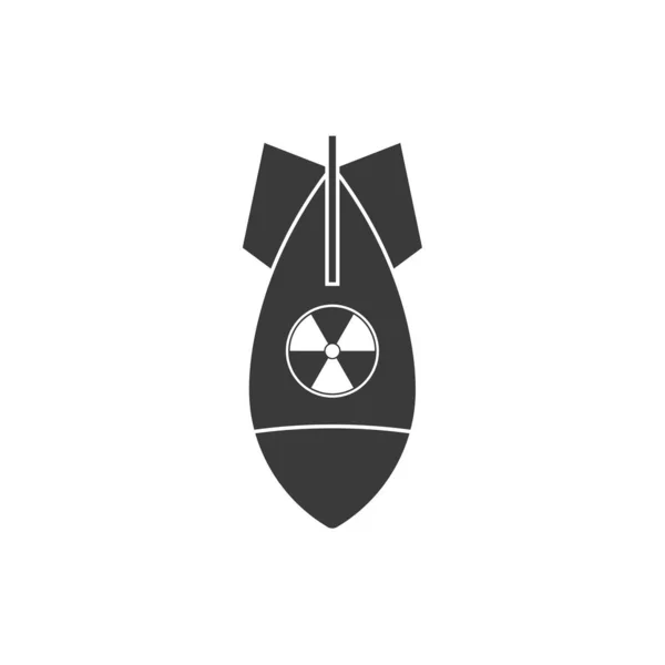Vektorillustration des radioaktiven Bombensymbols. flache Bauweise. isoliert. — Stockvektor