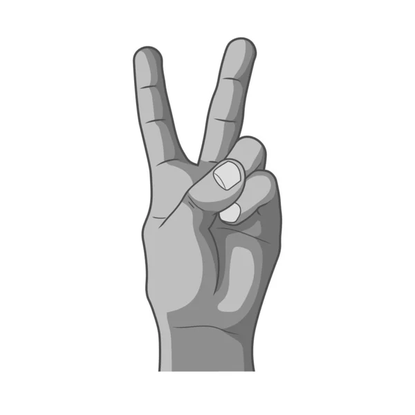 Vector illstration of peace sign. Black and white style. Isolated. — ストックベクタ