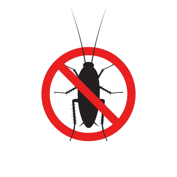 Stop cockroach isolated on white background. Vector. — Stock Vector