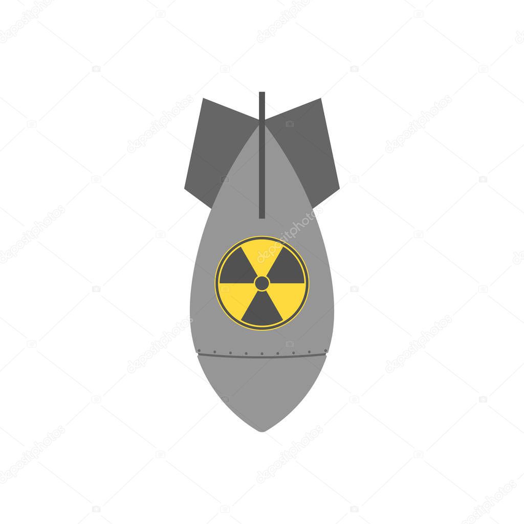 Vector illstration of bomb icon. Flat design. Isolated.