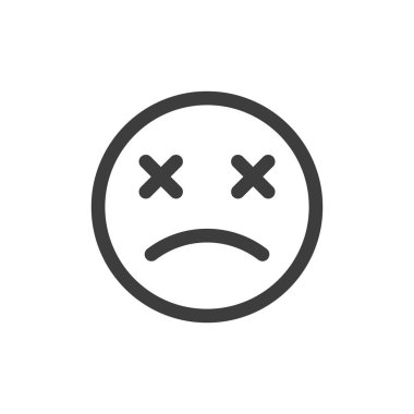 Ölü yüz ikonunun vektör yanılsaması. Düz dizayn. İzole edilmiş.