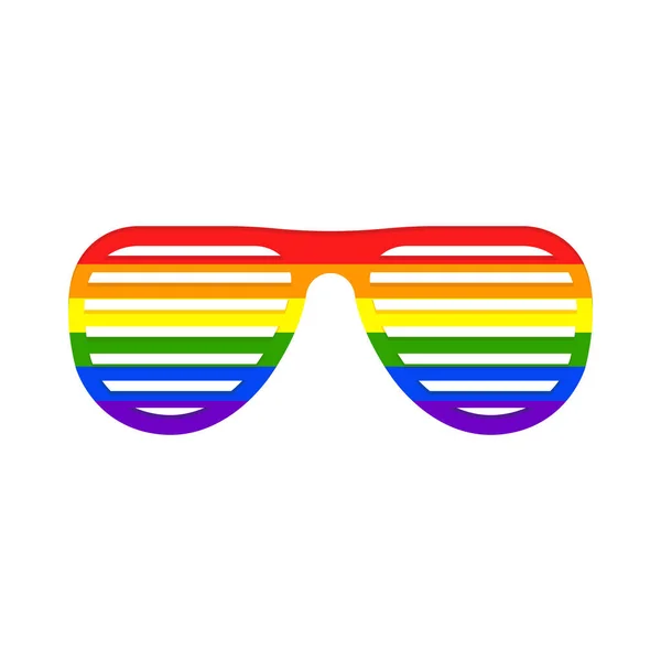 Ilustración vectorial del icono de gafas de arco iris obturador. Aislado . — Archivo Imágenes Vectoriales