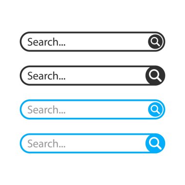 Beyaz arkaplanda arama çubuğunun vektör yanılsaması. İzole edilmiş.