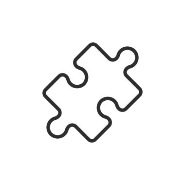 Yapboz ikonunun vektör yanılsaması. Tasarım. İzole edilmiş.