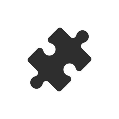 Yapboz ikonunun vektör yanılsaması. Düz dizayn. İzole edilmiş.