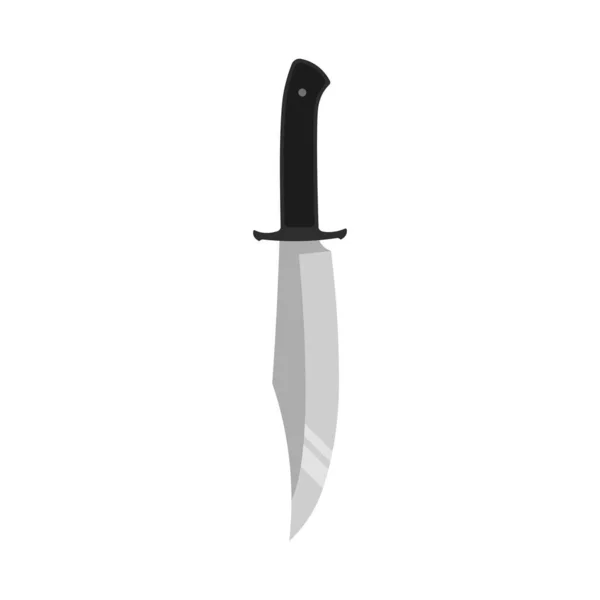 Vector illstration of combat knife icon. Flat design. Isolated. — Stock Vector