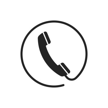 Hiandset simgesinin vektör yanılsaması. Düz dizayn. İzole edilmiş.