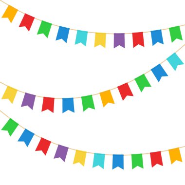 Beyaz arka planda parti bayrağının vektör yanılsaması. İzole edilmiş.