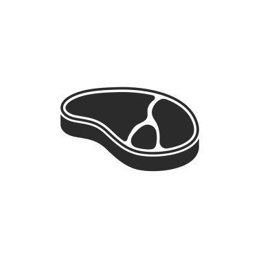 Biftek ikonunun vektör yanılsaması. Düz dizayn. İzole edilmiş.