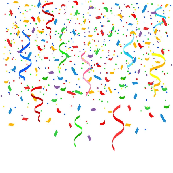 Illstration vectorielle de confettis sur fond blanc. Isolé . — Image vectorielle