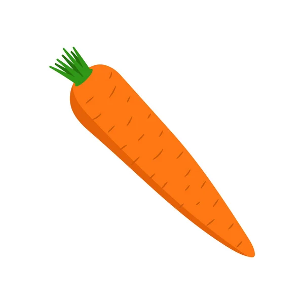 Ilustración vectorial del icono de la zanahoria. Diseño plano. Aislado . — Vector de stock