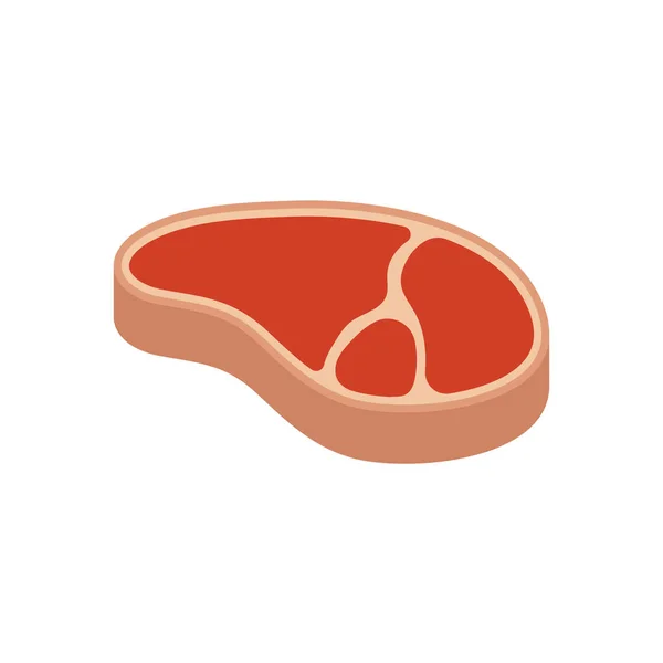 Ilustración vectorial del icono del bistec crudo. Diseño plano. Aislado . — Vector de stock