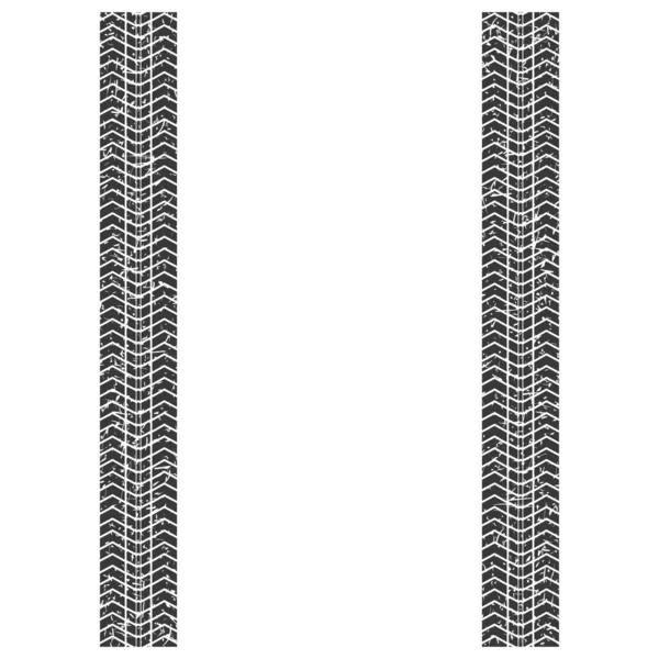 Ilustración vectorial de la pista de neumáticos texturizados sobre fondo blanco. EPS10 . — Vector de stock