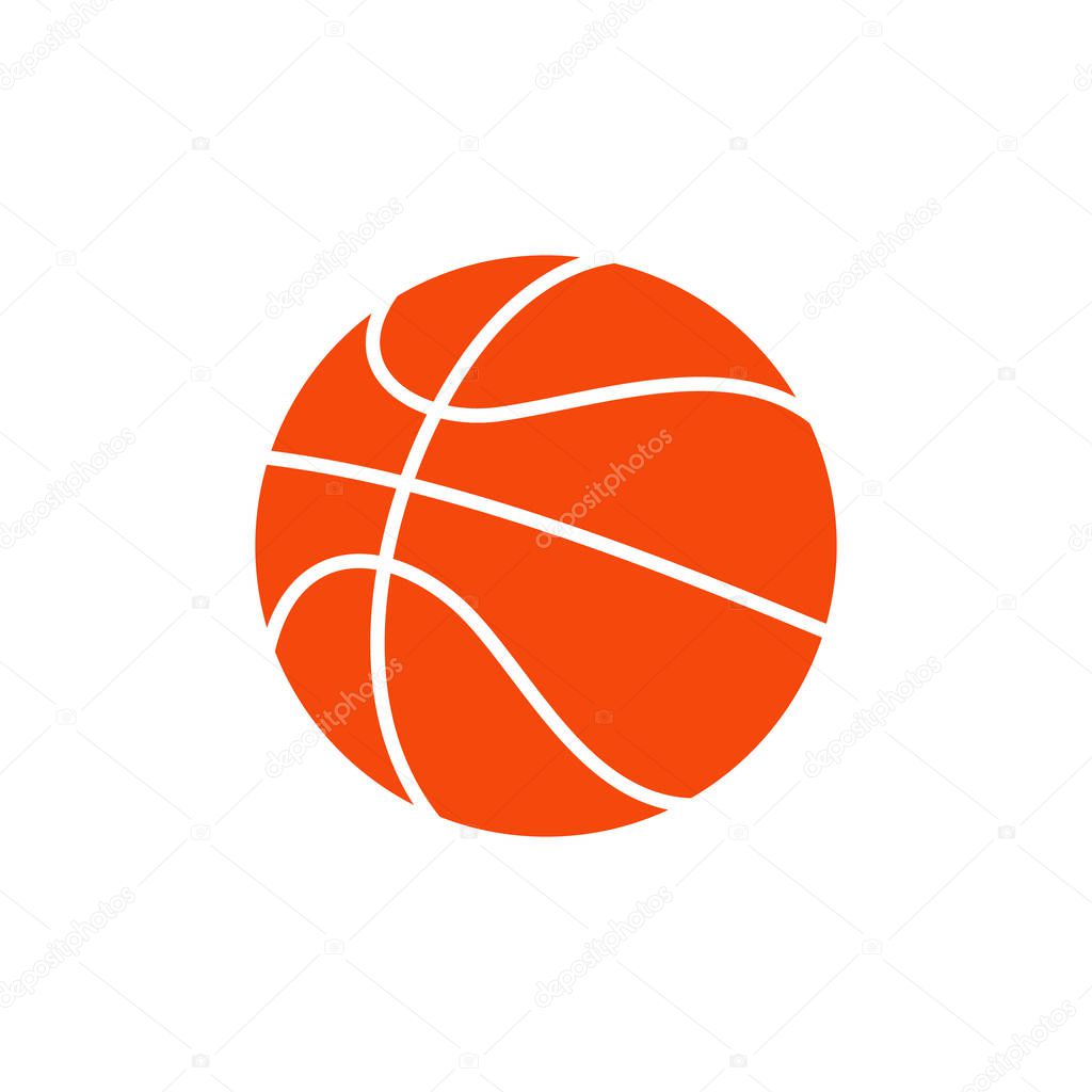 Vector illstration of basketball icon. Flat design.