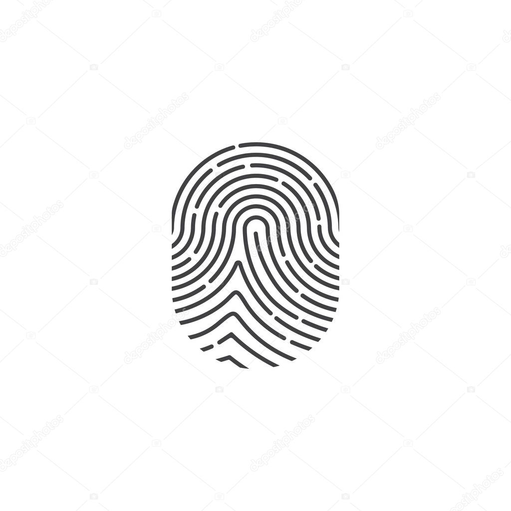 Vector illstration of fingerprint icon design. Flat design. Isolated.