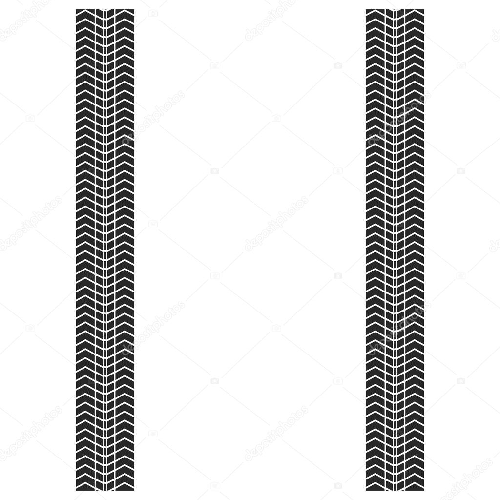 Vector illstration of tire track on white background. EPS10.