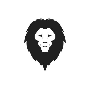 Aslan kafalı. Vektör logosu tasarımı yaratıcı illüstrasyon.