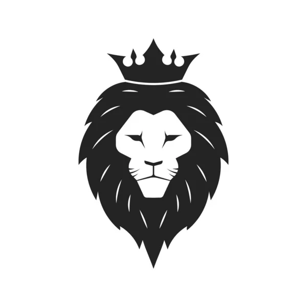 Diseño del logotipo de la cabeza del león, Elemento para la identidad de la marca, Ilustración vectorial . — Vector de stock