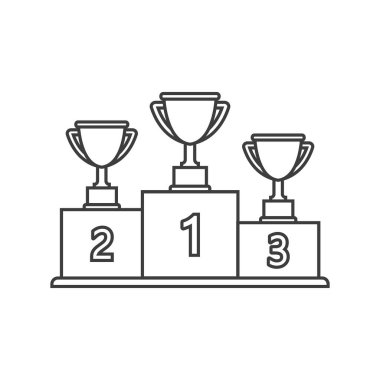 Podyum ikonunun vektör yanılsaması. Tasarım. İzole edilmiş.