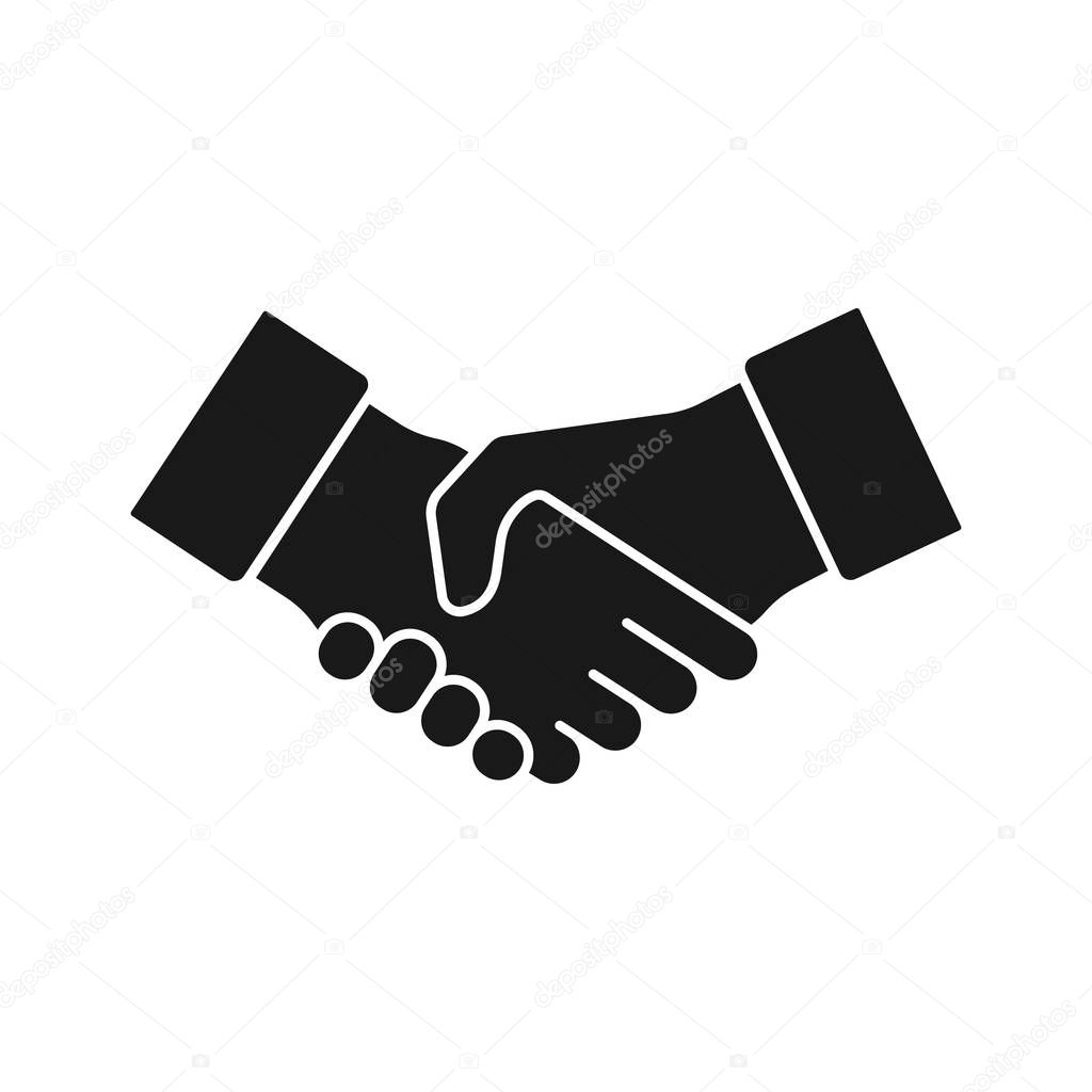 Vector illstration of handshake icon on white background. Isolated.