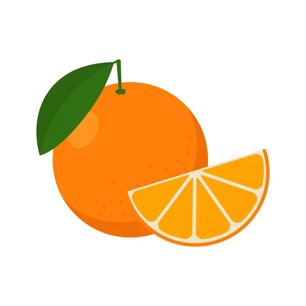 A narancs vektoros illusztrációja. Lapos kialakítás. Elszigetelt. — Stock Vector