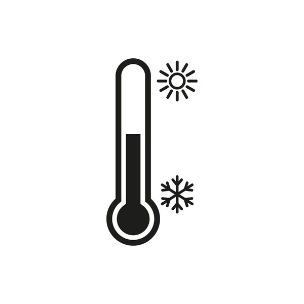 Vector illstratie van thermometer met zon en sneeuwvlok icoon. — Stockvector