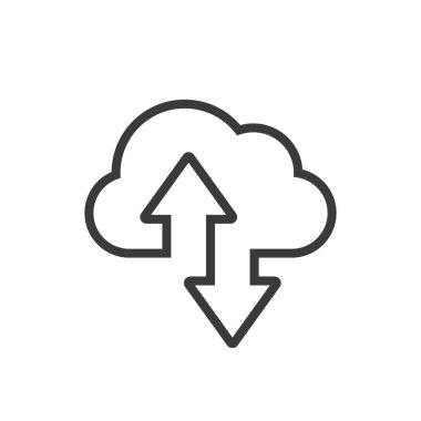 Bulut yükleme ve indirme simgesi. Vektör çizimi. Özet biçimi.