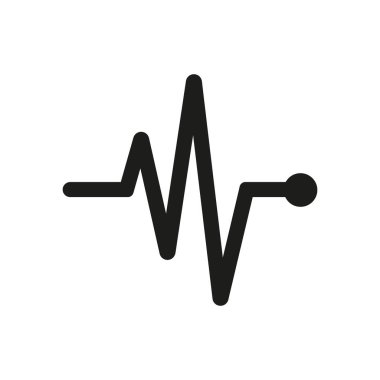 Kalp atışı ikonunun vektör ilüzyonu. Düz dizayn. İzole edilmiş.