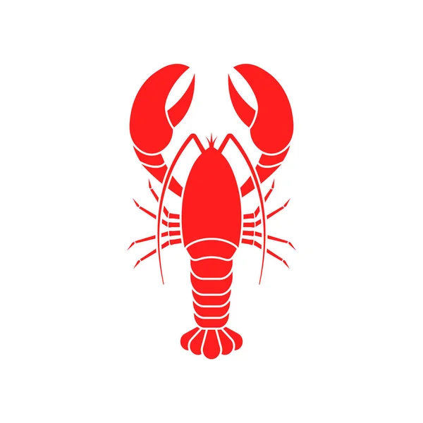 Istakoz ikonunun vektör yanılsaması. Düz dizayn. İzole edilmiş.