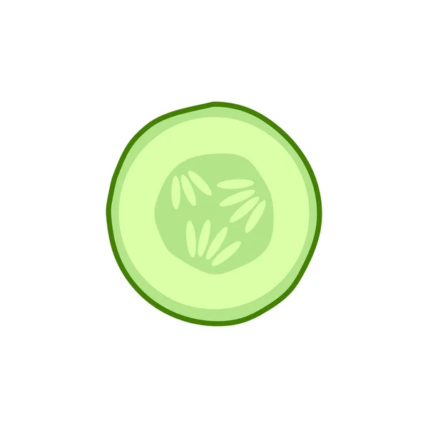 Vector illstration of sliced cucumber. Flat design. Isolated. — 스톡 벡터