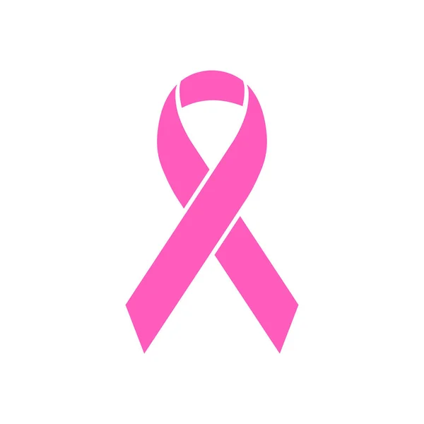 Pink ribbon icon. Breast cancer. Vector illustration. Isolated. — 스톡 벡터