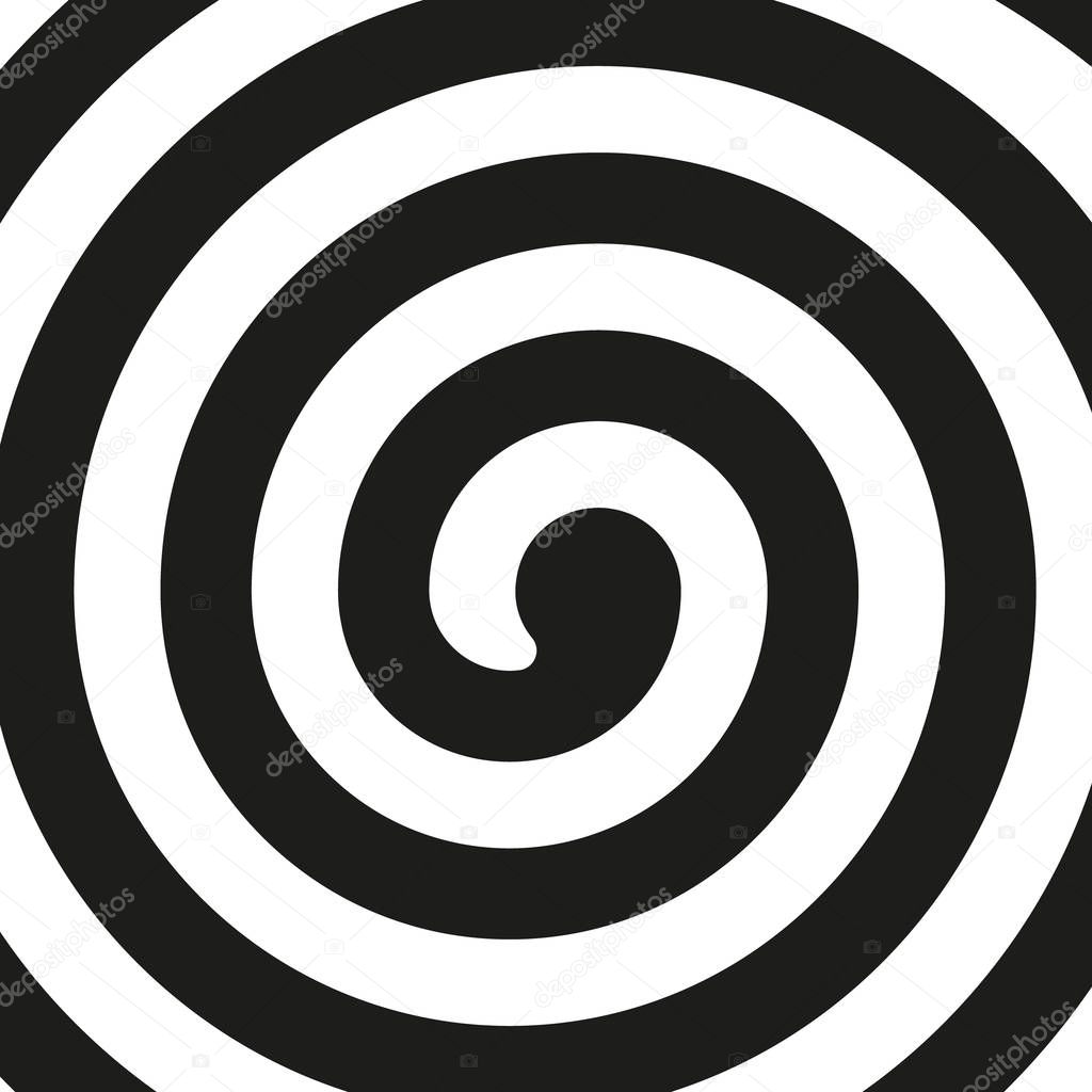 Vector illstration of black spiral on white background. Isolated.