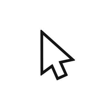 Beyaz arkaplanda imlecin vektör yanılsaması. İzole edilmiş.