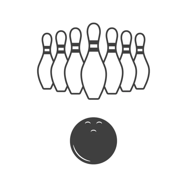 Illstration vectorielle de l'icône du bowling. Design plat. Isolé . — Image vectorielle