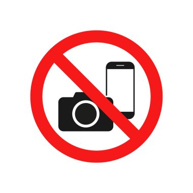 Akıllı telefon ve kamera ikonu yok. Vektör çizimi. İzole edilmiş.