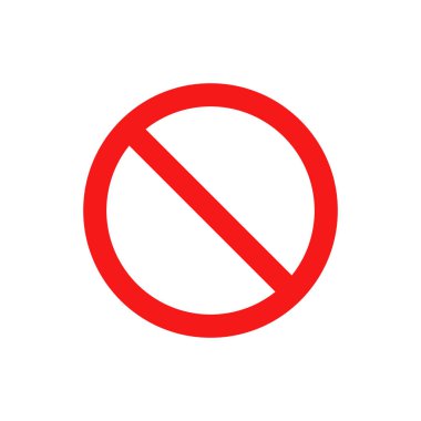 Vector illstration of no sign icon. Flat design. Isolated. clipart