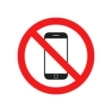 Vector illstration of no phone icon. Flat design. Isolated. clipart
