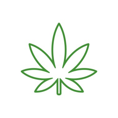 Beyaz arka planda kenevir yaprağının vektör yanılsaması. İzole edilmiş.