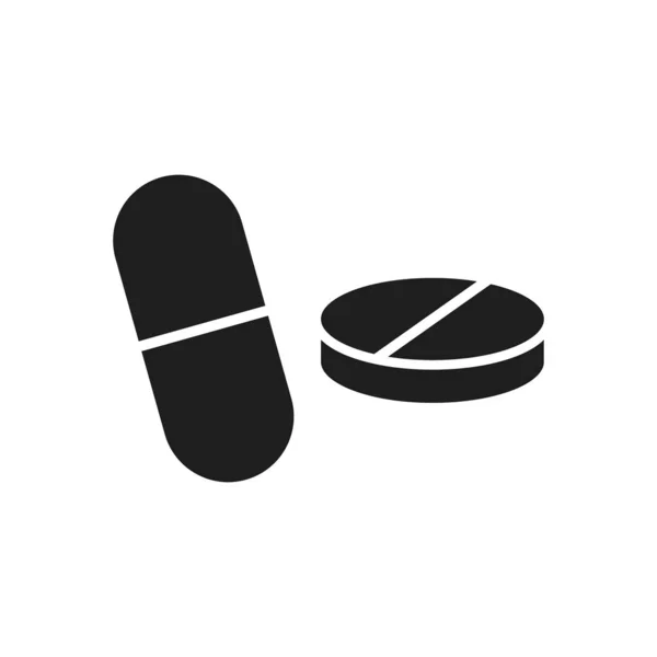 Vector illstration of pills icon. Flat design. Isolated. — 스톡 벡터