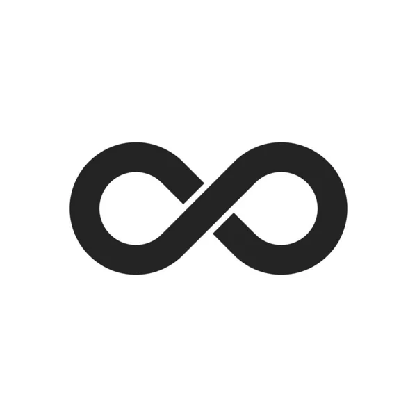 Sonsuzluk ikonunun vektör yanılsaması. Düz dizayn. İzole edilmiş.