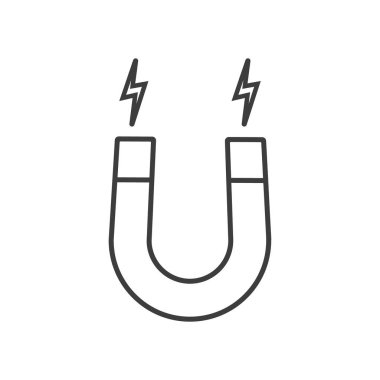 Mıknatıs simgesinin vektör yanılsaması. Tasarım. İzole edilmiş.