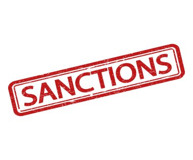 Vector illstration of sanctions stamp on white background. Isolated. clipart