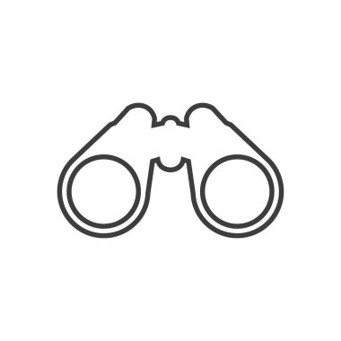 Beyaz arkaplanda dürbün simgesinin vektör yanılsaması. İzole edilmiş.