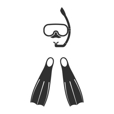 Boyama maskesinin ve palet ikonunun vektör yanılsaması. Düz dizayn. İzole edilmiş.