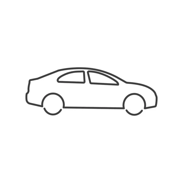 Ilustración vectorial del icono del coche. Esquema de diseño. Aislado . — Vector de stock